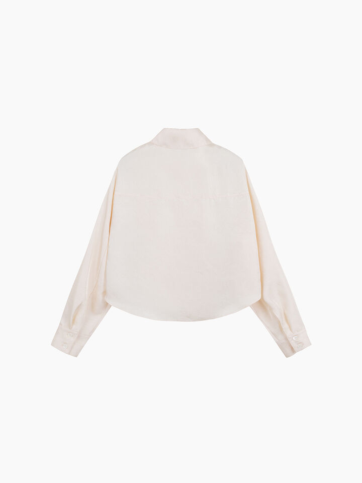 Camicia crema in satin - sisley k camicie - Bianco Panna | Sisley K image number 3